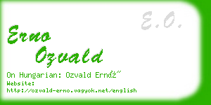 erno ozvald business card